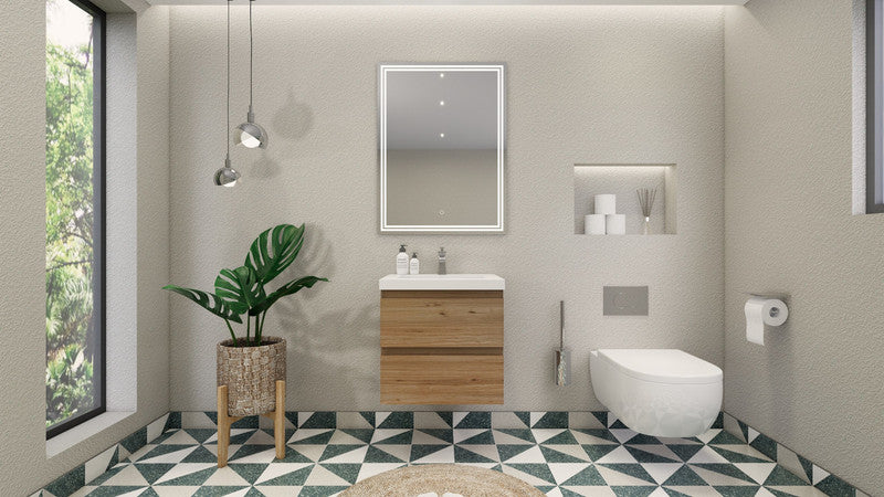 MOB 24" Wall Mounted Modern Bathroom Vanity with Reinforced Acrylic Sink
