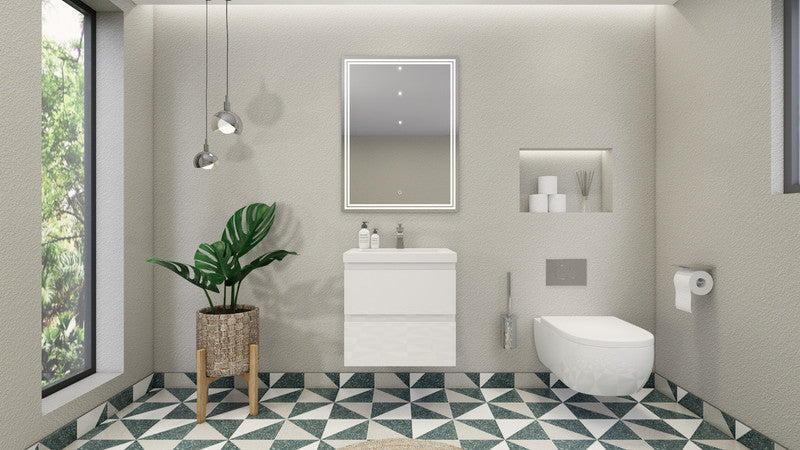 MOB 24" Wall Mounted Modern Bathroom Vanity with Reinforced Acrylic Sink