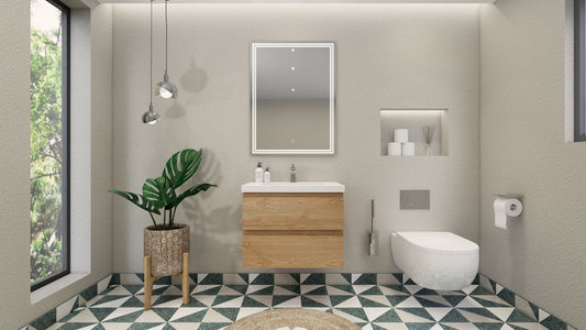 MOB 30" Wall Mounted Modern Bathroom Vanity with Reinforced Acrylic Sink