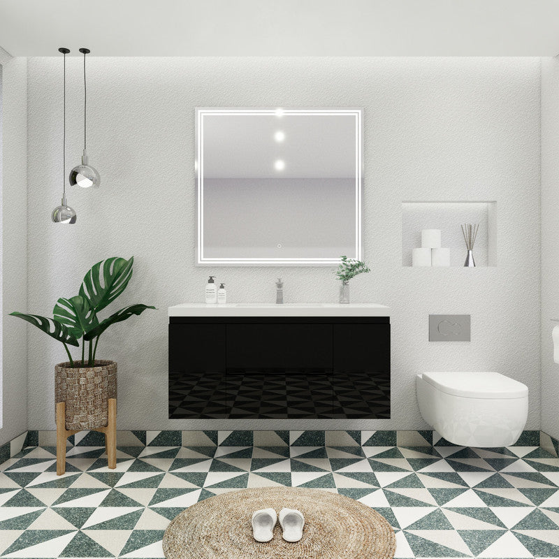MOB 48" Wall Mounted Modern Bathroom Vanity with Reinforced Acrylic Sink