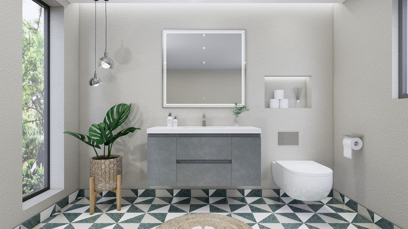 MOB 48" Wall Mounted Modern Bathroom Vanity with Reinforced Acrylic Sink