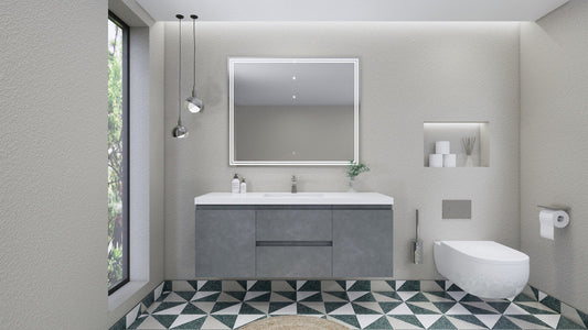 MOB 60" Wall Mounted Modern Bathroom Vanity with Reinforced Acrylic Sink (Single Sink)