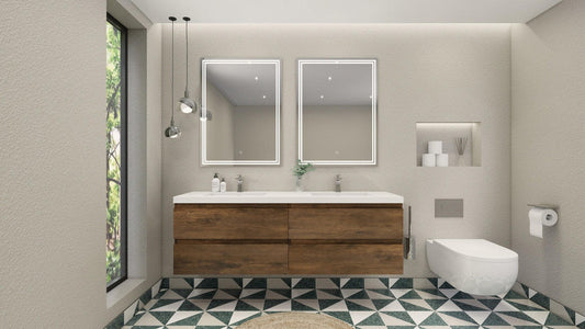 MOB 72" Wall Mounted Modern Bathroom Vanity with Reinforced Acrylic Sink (Double Sink)