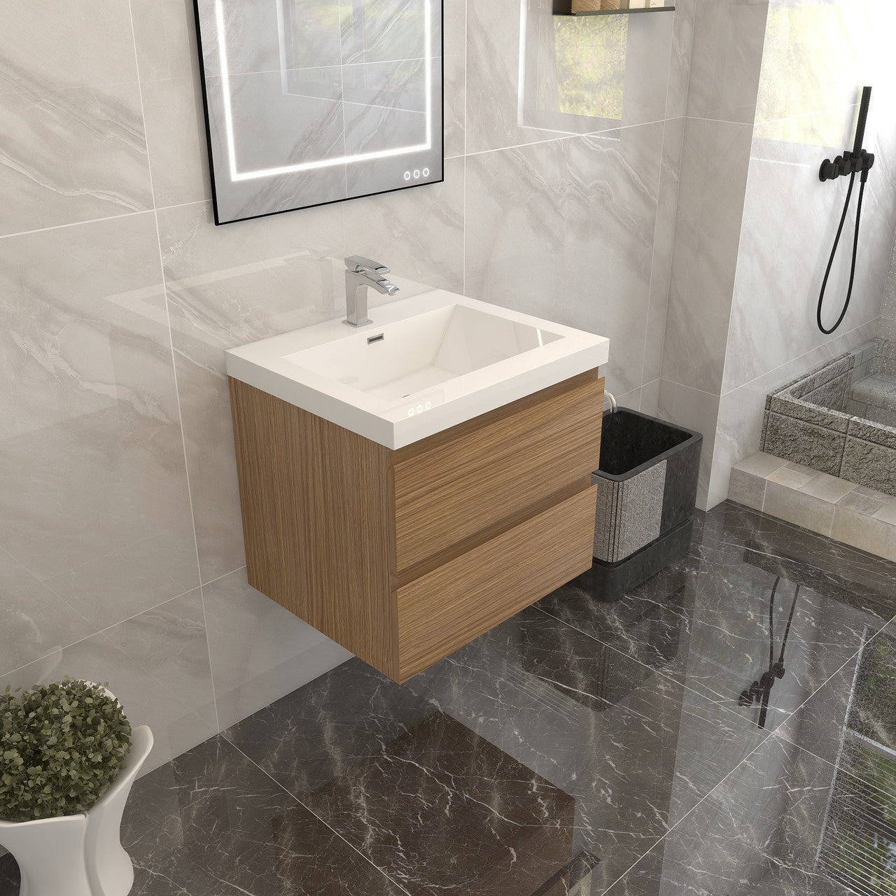BTO 24" Wall Mounted Modern Bathroom Vanity