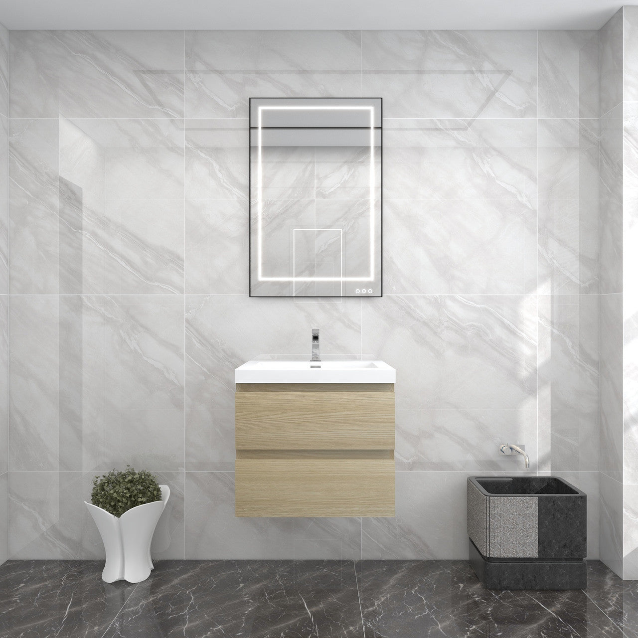 BTO 24" Wall Mounted Modern Bathroom Vanity
