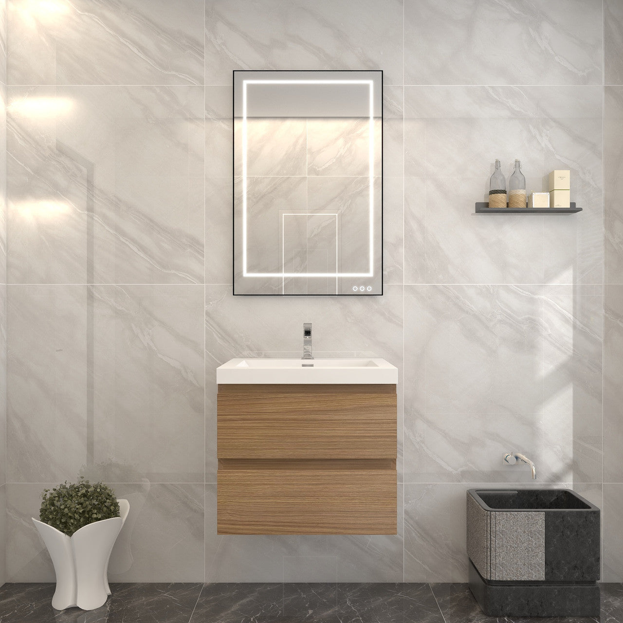 BTO 24" Wall Mounted Modern Bathroom Vanity