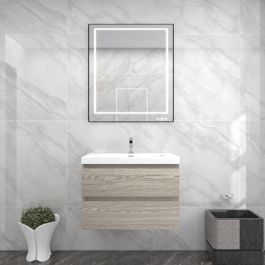 BTO 30" Wall Mounted Modern Bathroom Vanity