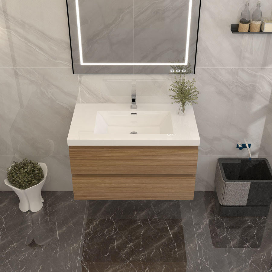 BTO 36" Wall Mounted Modern Bathroom Vanity