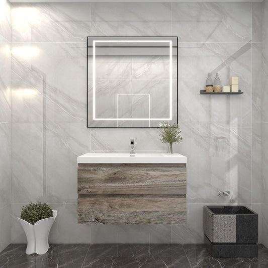 BTO 36" Wall Mounted Modern Bathroom Vanity