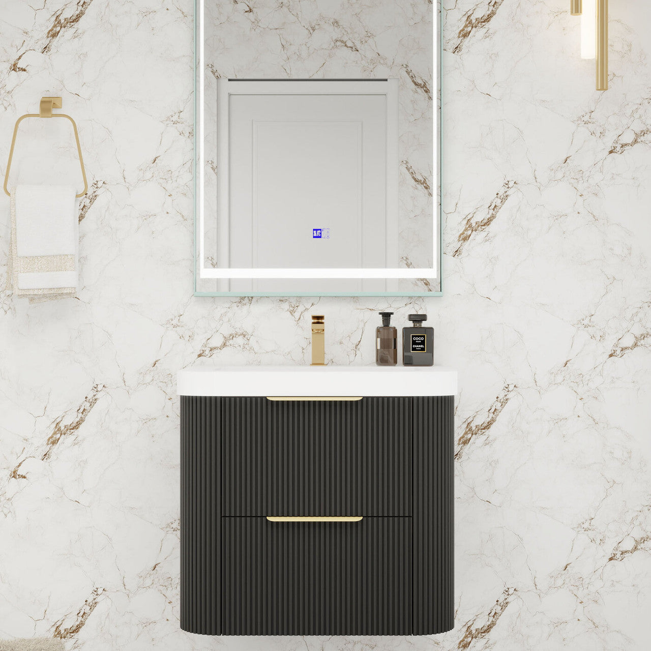 Celine 24" Fluted Floating Bathroom Vanity