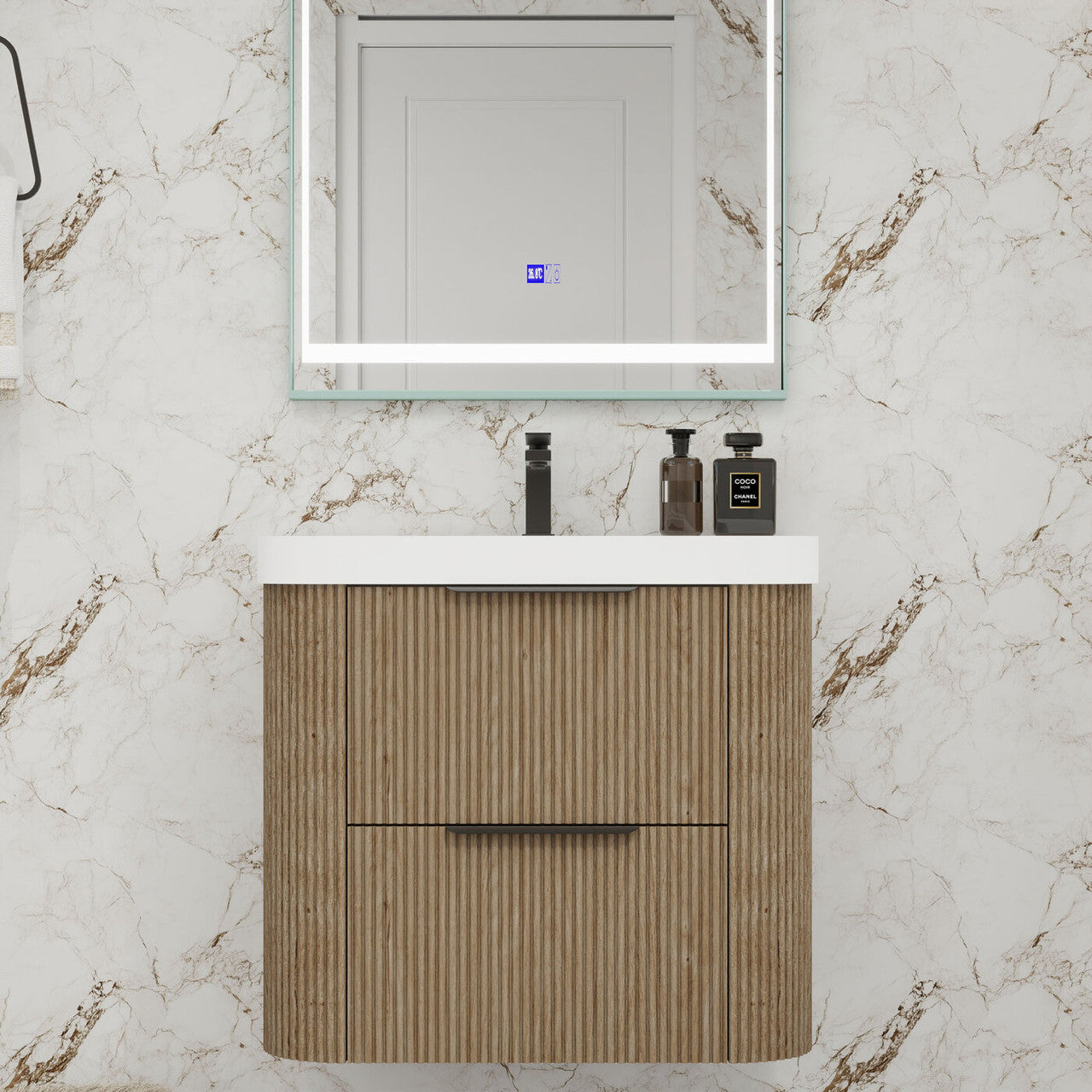 Celine 24" Fluted Floating Bathroom Vanity