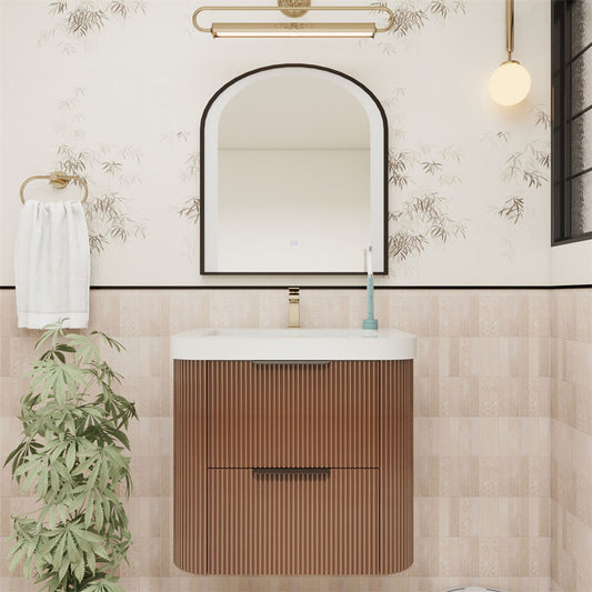 Celine 24" Fluted Floating Bathroom Vanity