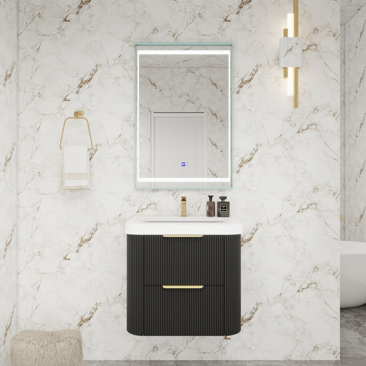 Celine 24" Fluted Floating Bathroom Vanity