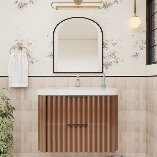 Celine 30" Fluted Floating Bathroom Vanity