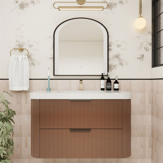 Celine 36" Fluted Floating Bathroom Vanity