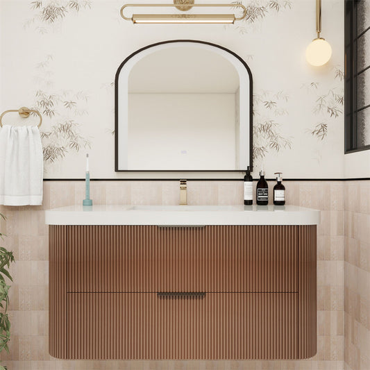 Celine 42" Fluted Floating Bathroom Vanity