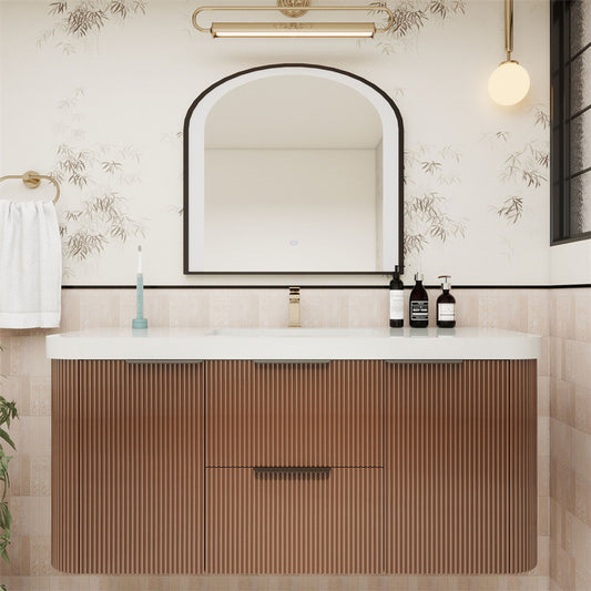 Celine 48" Fluted Floating Bathroom Vanity