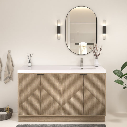 MT 60" Freestanding Modern Bathroom Vanity - Single Right Sink