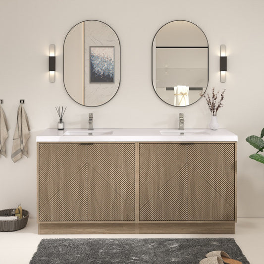 MT 72" Freestanding Modern Bathroom Vanity - Double Sink