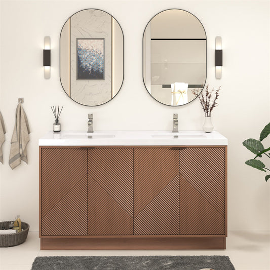 MT 60" Freestanding Modern Bathroom Vanity - Double Sink