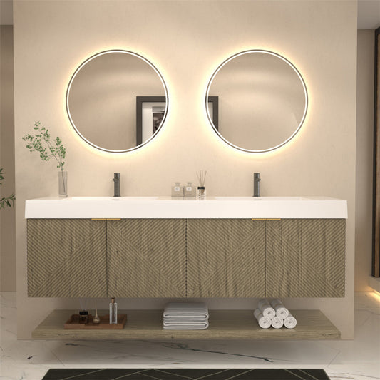 MT 72" Floating Modern Bathroom Vanity - Double Sink