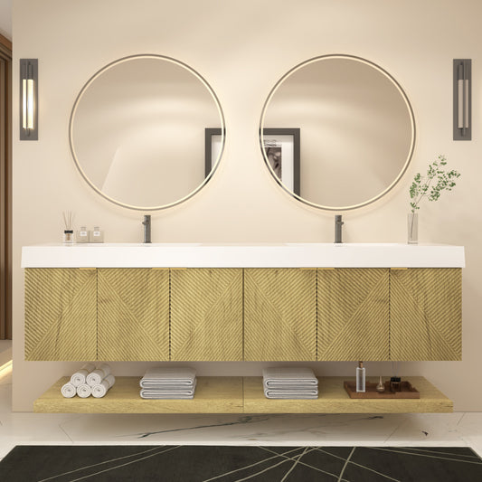 MT 84" Floating Modern Bathroom Vanity - Double Sink